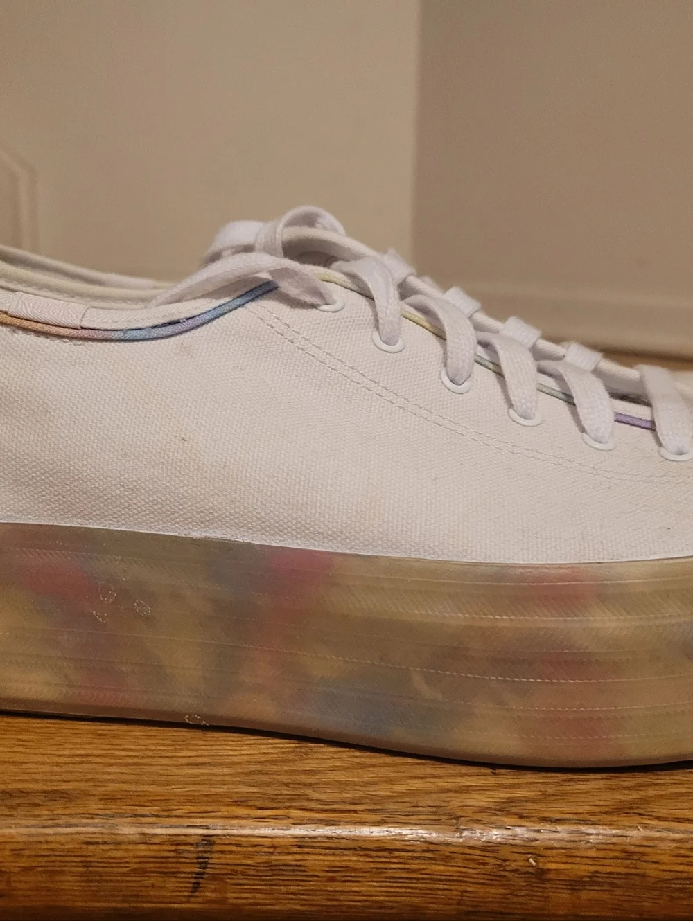 Keds White Canvas Low-Top Platform Sneakers - Picture 2 of 5